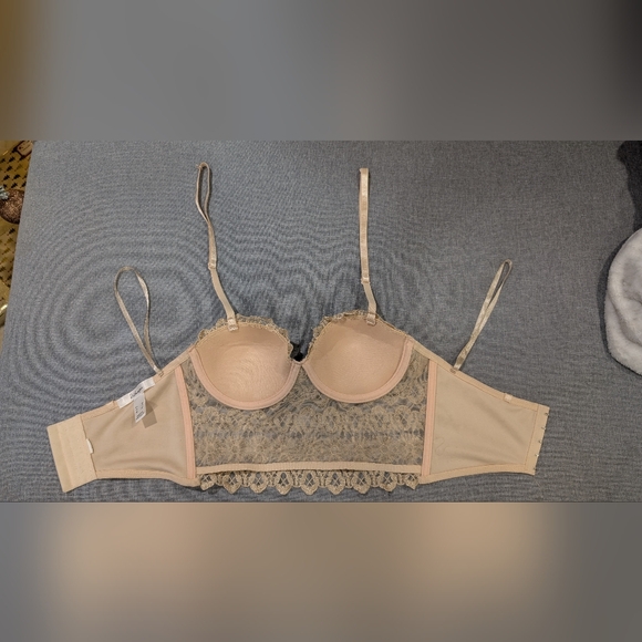 Revamped beige rhinestone bralette in size xs - Picture 2 of 2